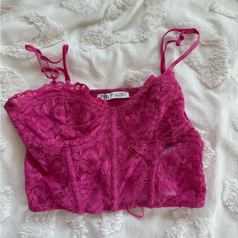 Zara pink corset top